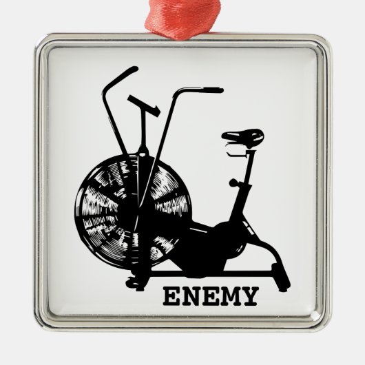 Gym Humor Zwart Wit Funny Workout Metalen Ornament (Voorkant)