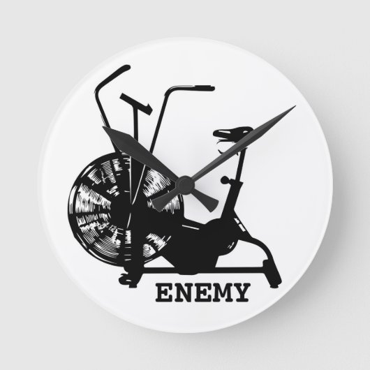Gym Humor Zwart Wit Funny Workout Ronde Klok (Voorkant)