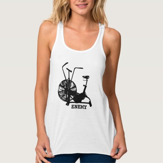 Gym Humor Zwart Wit Funny Workout Tanktop (Voorkant)