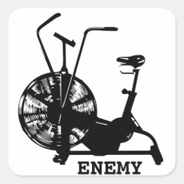 Gym Humor Zwart Wit Funny Workout Vierkante Sticker