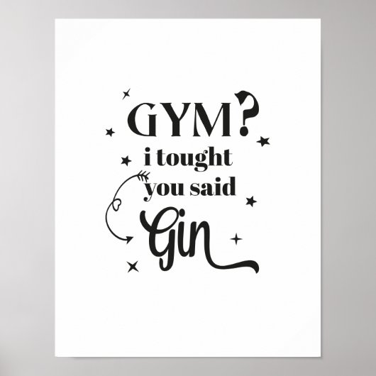 GYM? Ik dacht dat je GIN zei. Poster (Voorkant)