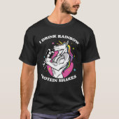 Gym - Ik Drink regenboogproteïneschudden - Unicorn T-shirt (Voorkant)