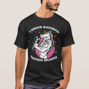 Gym - Ik Drink regenboogproteïneschudden - Unicorn T-shirt