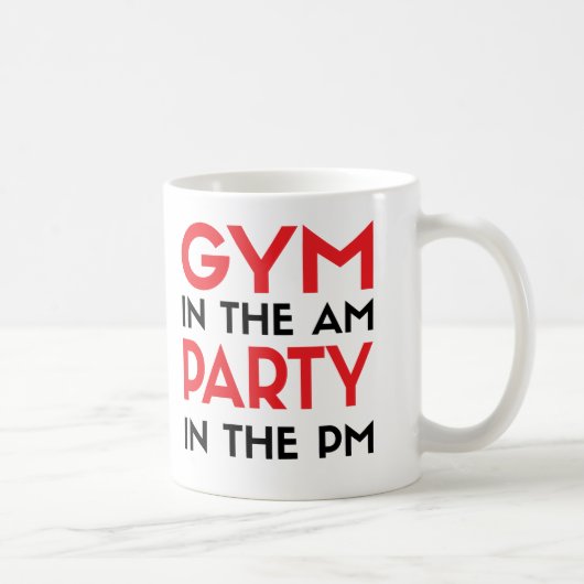 Gym in de AM-partij in de PM Koffiemok (Rechts)