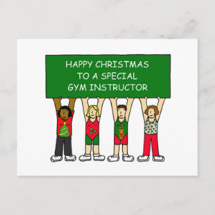 Gym instructeur Happy Christmas Feestdagenkaart