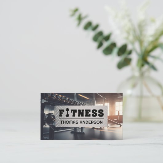 Gym Interieur | druiloor | loopbanden Visitekaartje (Staand voorkant)