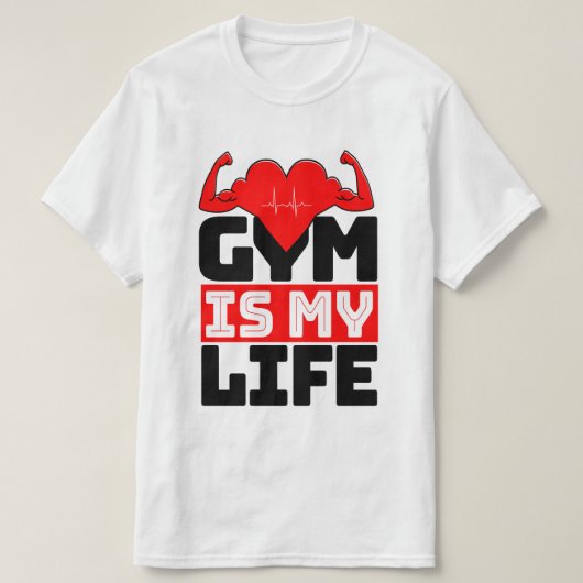 Gym is mijn leven T-shirt (Design voorkant)