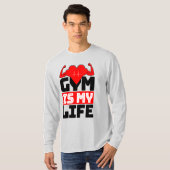 Gym is mijn leven T-shirt (Voorkant volledig)