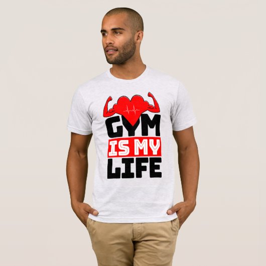 Gym is mijn leven T-shirt (Voorkant volledig)
