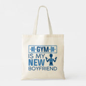 Gym is mijn nieuwe vriend tote bag (Achterkant)