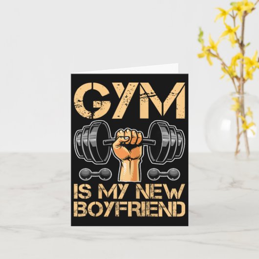 Gym is mijn nieuwe vriendje Girl Bodybuilding Woma Kaart (Gele Bloem)