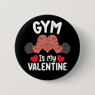 Gym is mijn Valentijnsdag Fitness Workout Sport Ronde Button 5,7 Cm