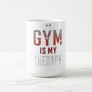 Gym Is My Therapy T-shirt, Fitness Motivatie T-shi Koffiemok