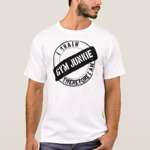 GYM JUNKIE IK TREIN DUS IK BEN zwart T-shirt