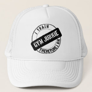 GYM JUNKIE IK TREIN DUS IK BEN zwart Trucker Pet
