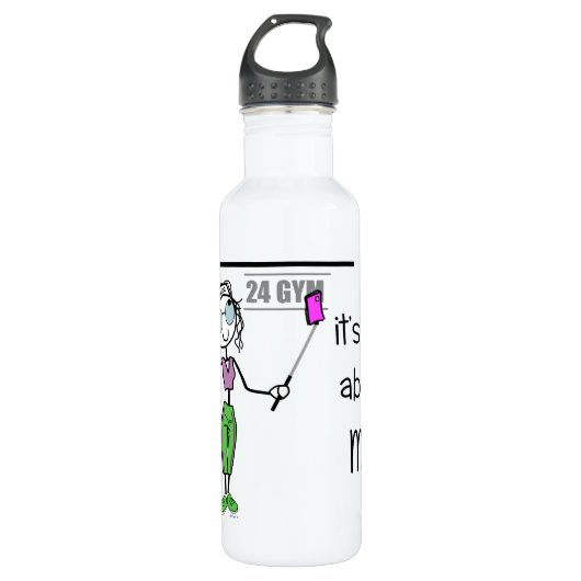 Gym Junkie Selfie Alles over mij Waterfles (Voorkant)