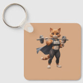 Gym Kat Hanteerketting – Grappige Fitness Kat Sleutelhanger (Voorkant)