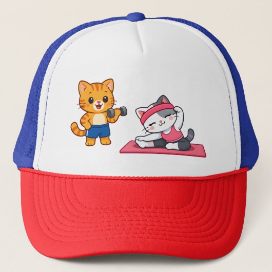 Gym Kat Trucker Hoed Pet (Voorkant)