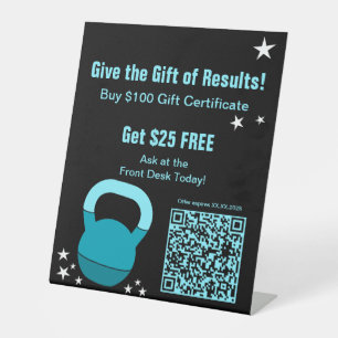 Gym Kerstcadeau Resultaten Certificaat Promotie Reclamebord Met Voetstuk
