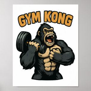 Gym Kong Grappige Bodybuilding Fitness Gorilla Bee Poster