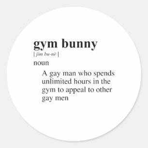 GYM KONIJN RONDE STICKER