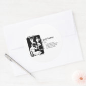 GYM KONIJN RONDE STICKER (Envelop)
