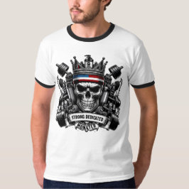 Gym Koninklijk Sterk Toegewijd Monster Schedelkroo T-shirt
