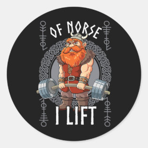 Gym Krachttraining Van Norse I Lift Viking  Ronde Sticker