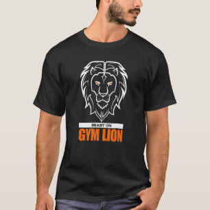 Gym Leeuwenkop Oranje Dier Gains Workout Fitness T-shirt