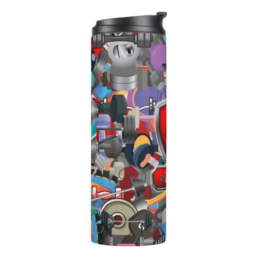 Gym leven mannelijk thermosbeker (Gedraaid links)