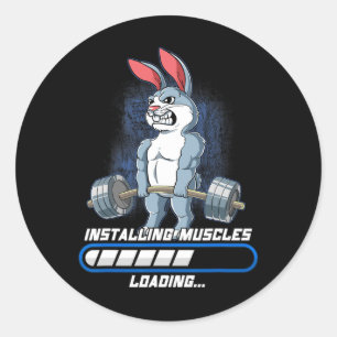 Gym Lichaam Bouwen Spieren Installeren  Ronde Sticker