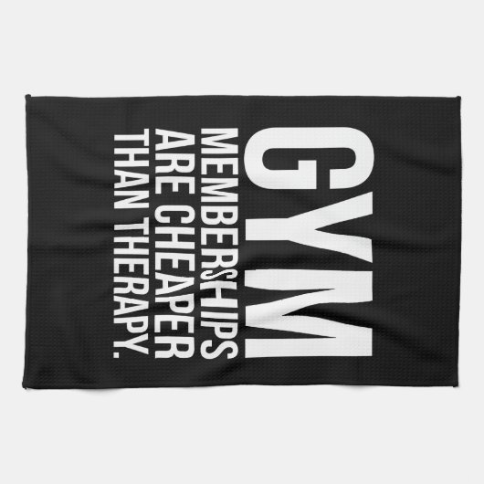 Gym lidmaatschappen zijn goedkoper dan therapie -  theedoek (Horizontaal)