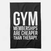 Gym lidmaatschappen zijn goedkoper dan therapie -  theedoek (Verticaal)