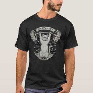 Gym Liefhebber Kat Gewichten Lichten Grappige Work T-shirt