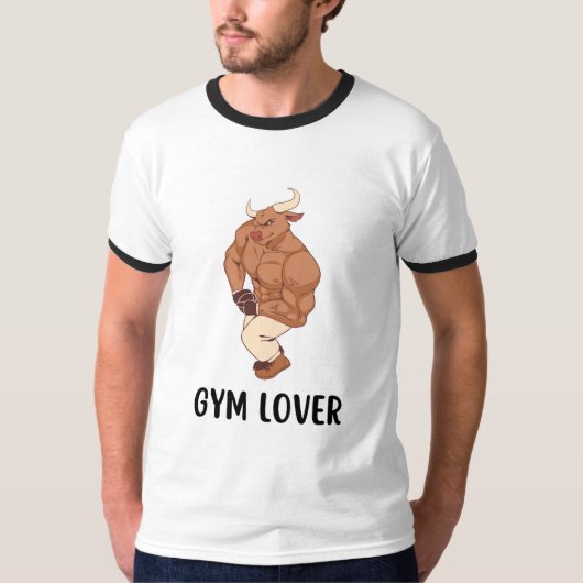 Gym Liefhebber Stier T-Shirt (Voorkant)