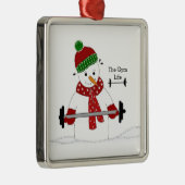 Gym Life Snowman Ceramic Ornament (Rechts)