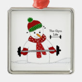 Gym Life Snowman Ceramic Ornament (Voorkant)
