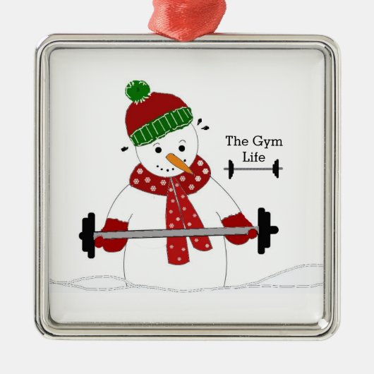 Gym Life Snowman Ceramic Ornament (Voorkant)