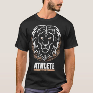 Gym Lion Head Atleet Fitness Training Beige Cool T-shirt