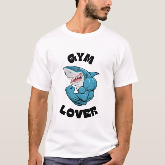 Gym Lover Shark Shirt - Funny Fitness Design (Voorkant)