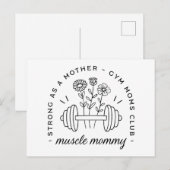 Gym mama spier mama moeder grappig briefkaart (Voorkant / Achterkant)
