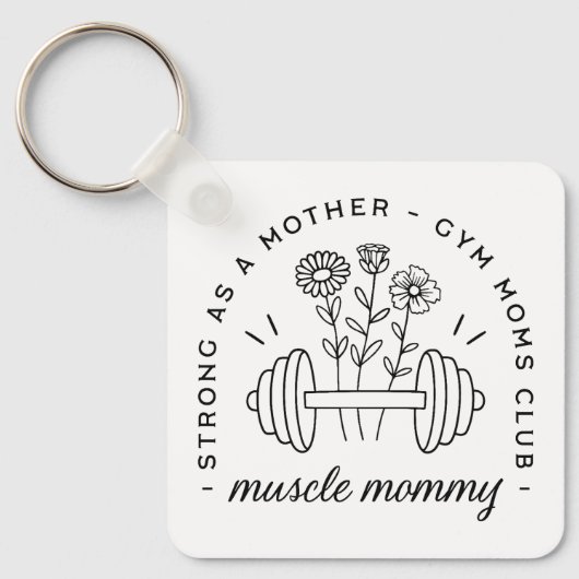 Gym mama spier mama moeder grappig sleutelhanger (Voorkant)