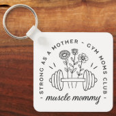 Gym mama spier mama moeder grappig sleutelhanger (Voorkant)