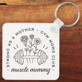 Gym mama spier mama moeder grappig sleutelhanger (Achterkant)