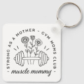 Gym mama spier mama moeder grappig sleutelhanger (Achterkant)