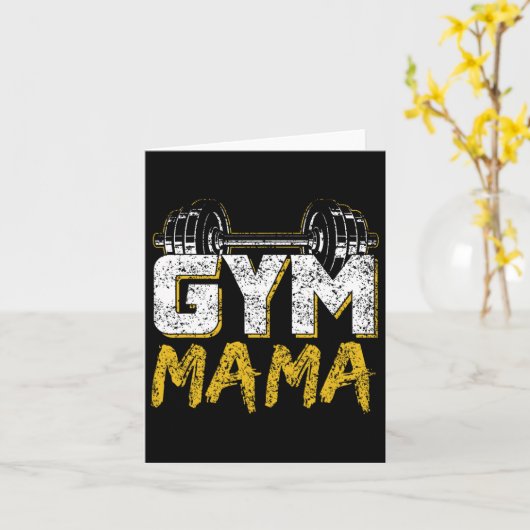 Gym Mama Training Workout Fitness Gewichtheffen Mo Kaart (Gele Bloem)