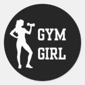 Gym meisje ronde sticker (Voorkant)