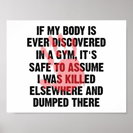 Gym Misdaadscene Grappige Poster (Voorkant)