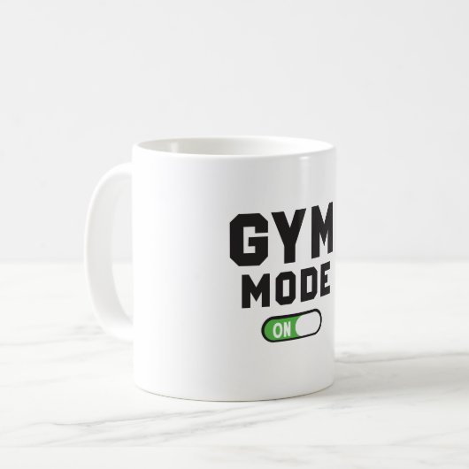 Gym Mode – Train Hard Stay Strong Koffiemok (Voorkant links)