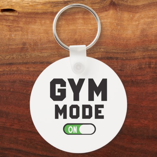 Gym Mode – Train Hard Stay Strong Sleutelhanger (Voorkant)